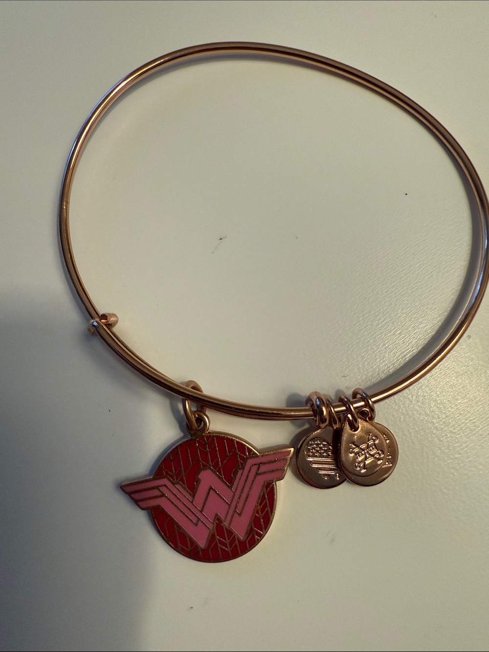 Set of 3 Alex and Ani Wonder Woman Charm expandable bracelets